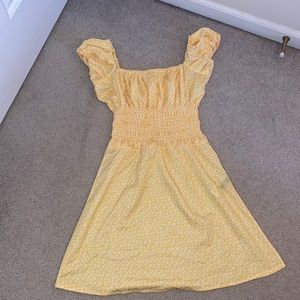 Yellow with white flowers dress